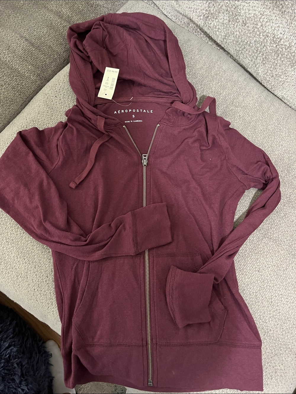 Aeropostale Wine Zip Hoodie